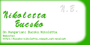 nikoletta bucsko business card